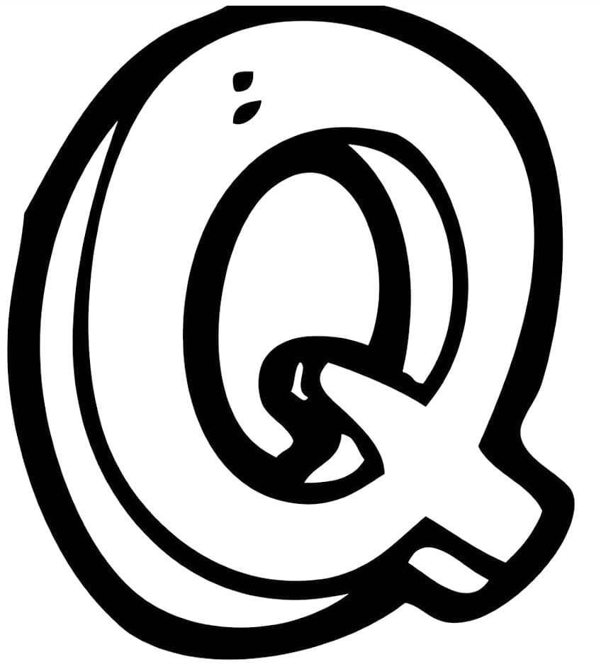 Fise de colorat cu Desenează Litera Q bazic