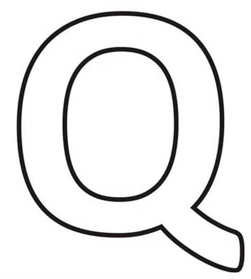 Fise de colorat cu Desenează Litera Q gratuit bazic