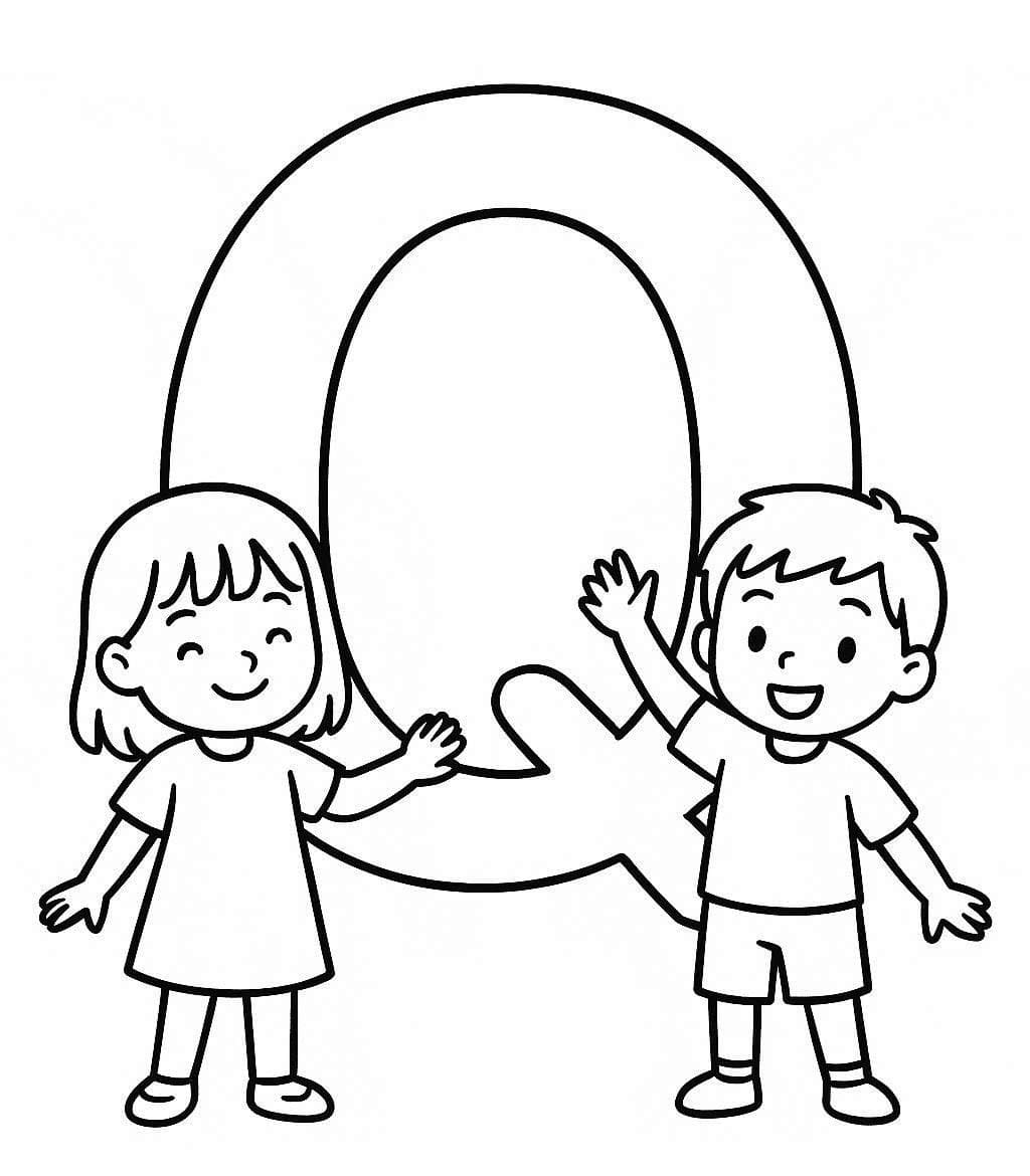 Fise de colorat cu Desenează Litera Q gratuit simplu