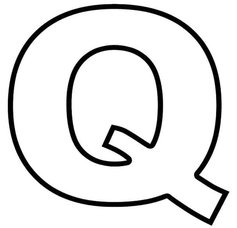 Fise de colorat cu Desenează Litera Q imprimabil bazic