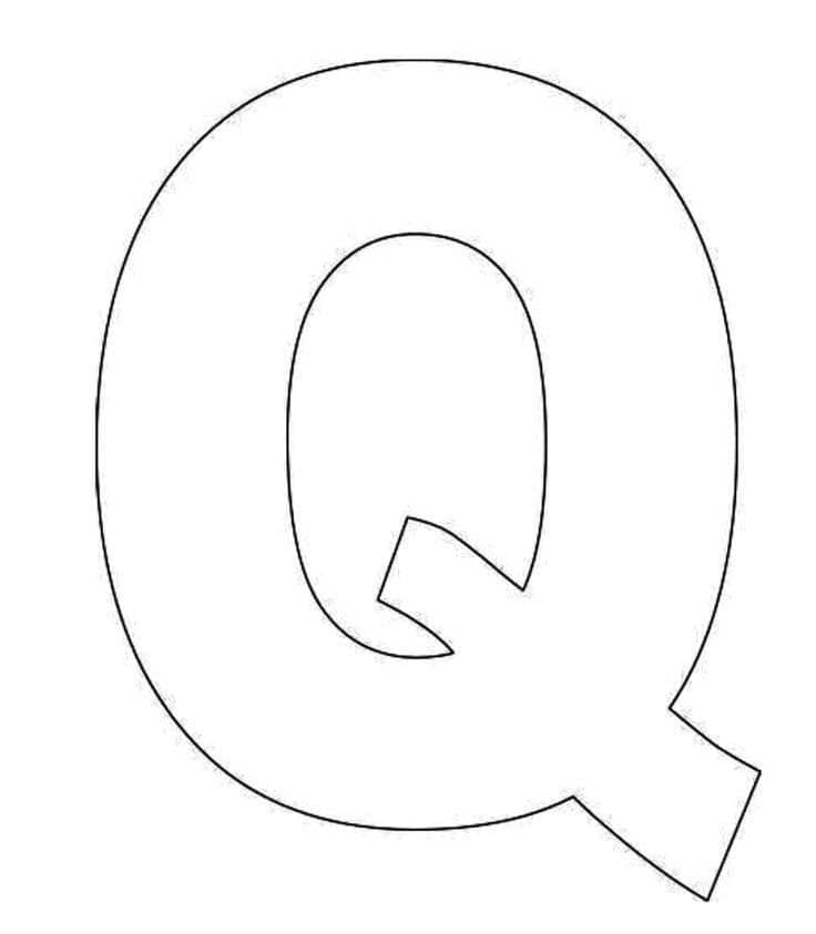 Fise de colorat cu Desenează Litera Q imprimabil pentru copii
