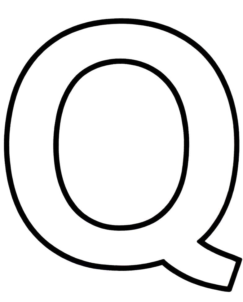 Fise de colorat cu Desenează Litera Q imprimabil uşor
