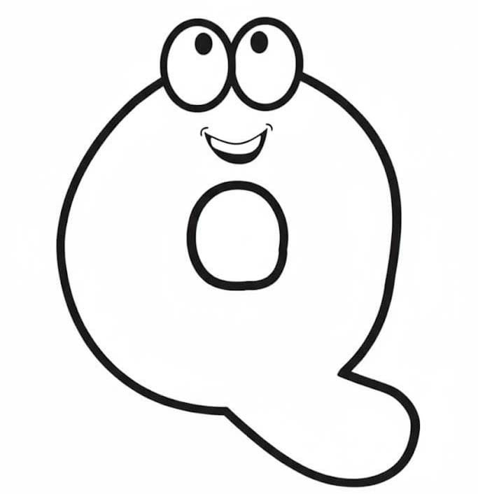 Fise de colorat cu Desenează Litera Q imprimabil