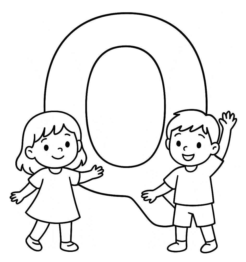 Fise de colorat cu Desenează Litera Q la copii