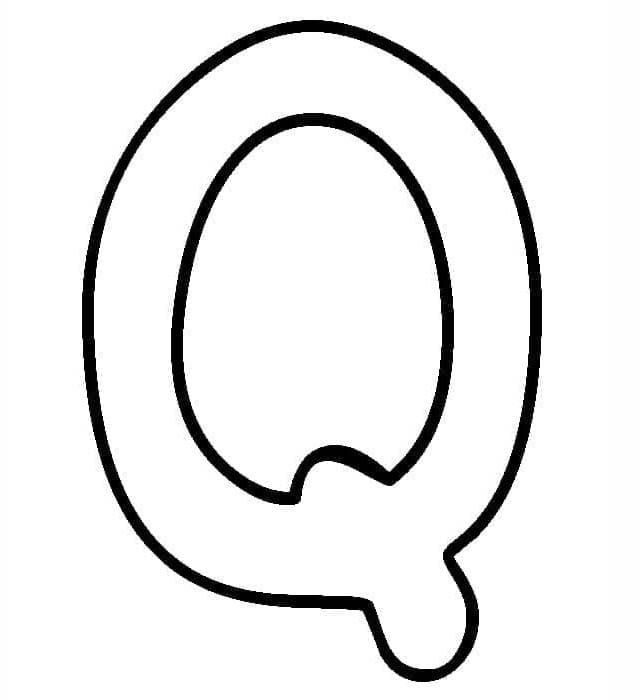 Fise de colorat cu Desenează Litera Q pentru copii