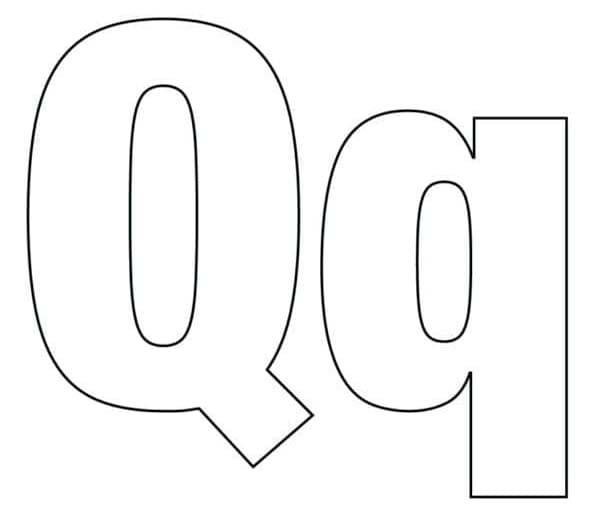 Fise de colorat cu Desenează Litera Q uşor