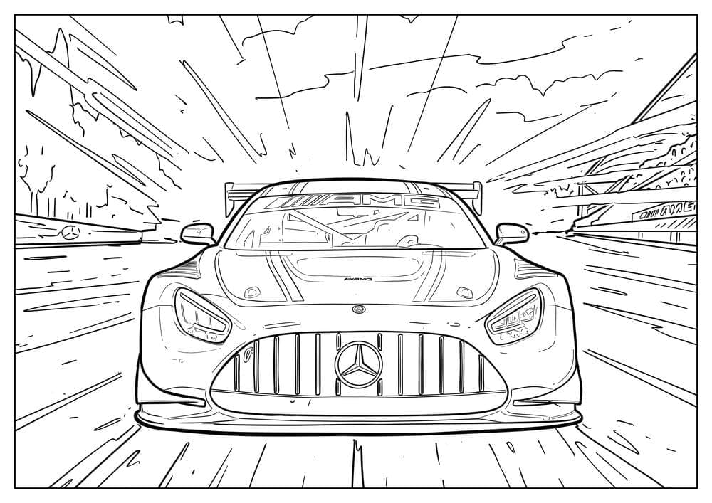 Fise de colorat cu Desenează Mercedes imprimabil uşor