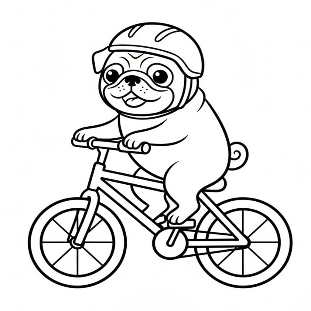 Fise de colorat cu Desenează Mops gratuit pentru copii