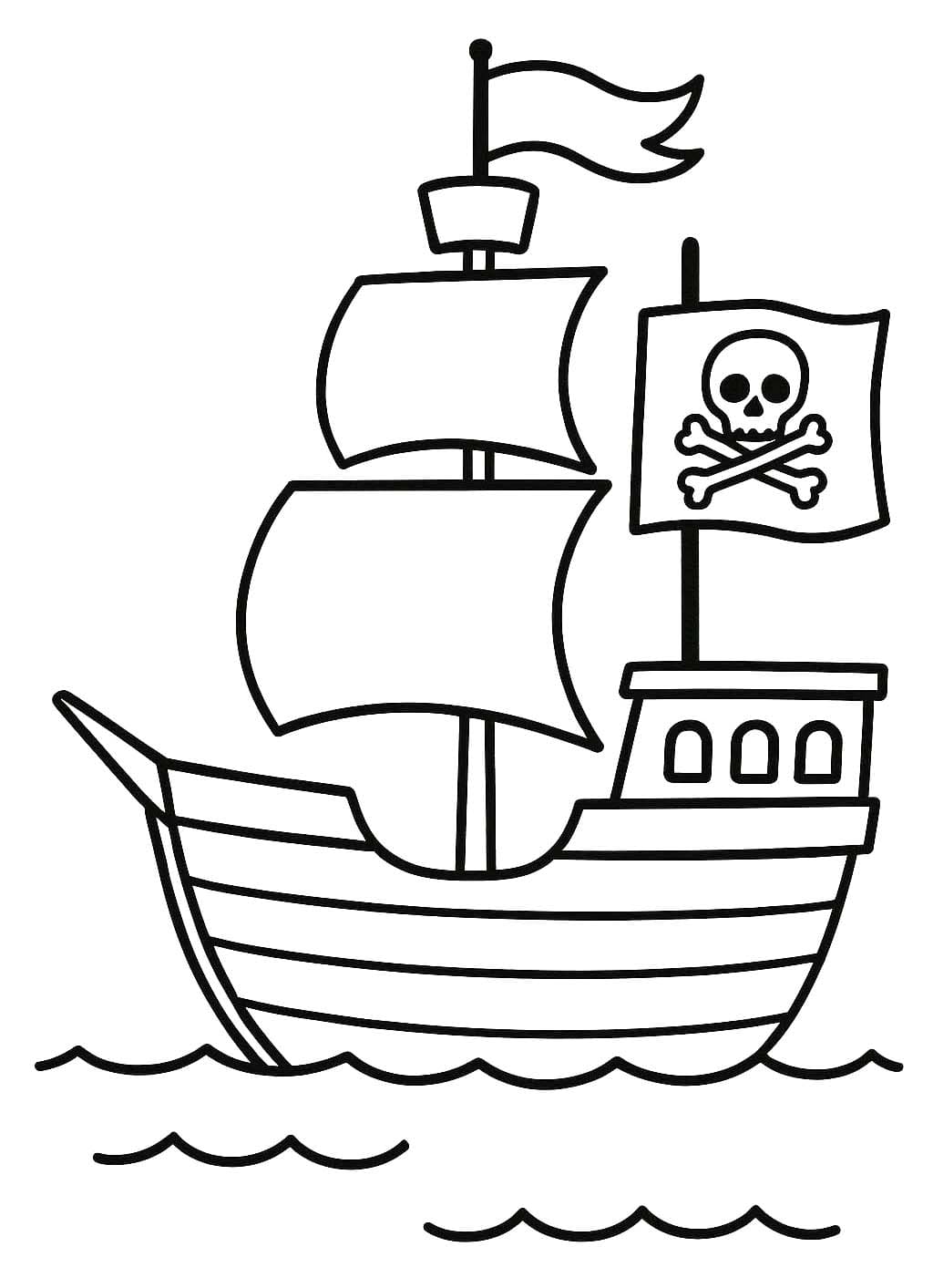 Planse de colorat cu Nave Pirat