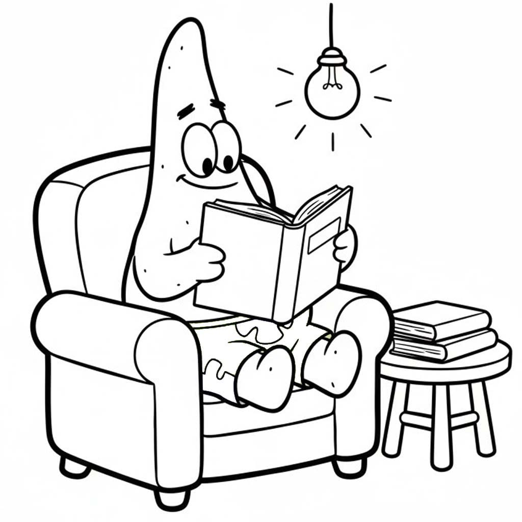 Fise de colorat cu Desenează Patrick Star gratuit