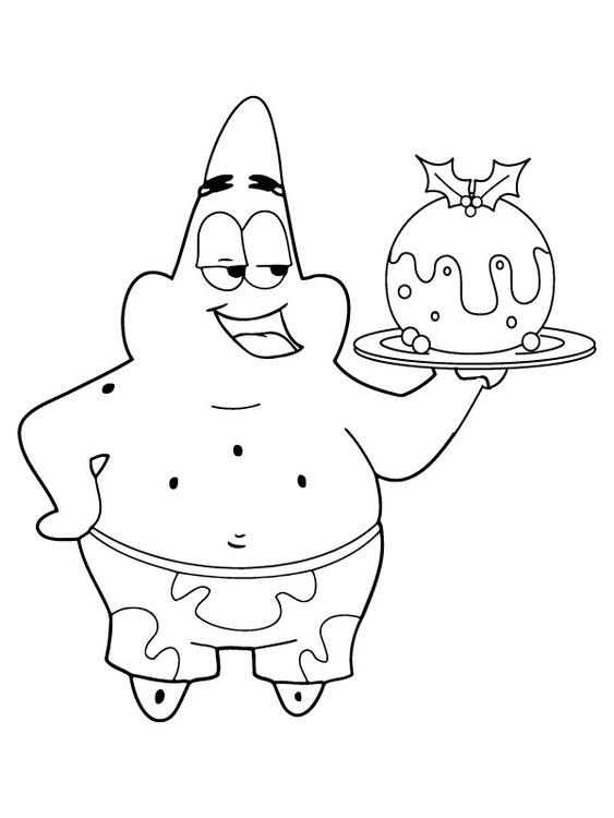 Fise de colorat cu Desenează Patrick Star imprimabil pentru copii