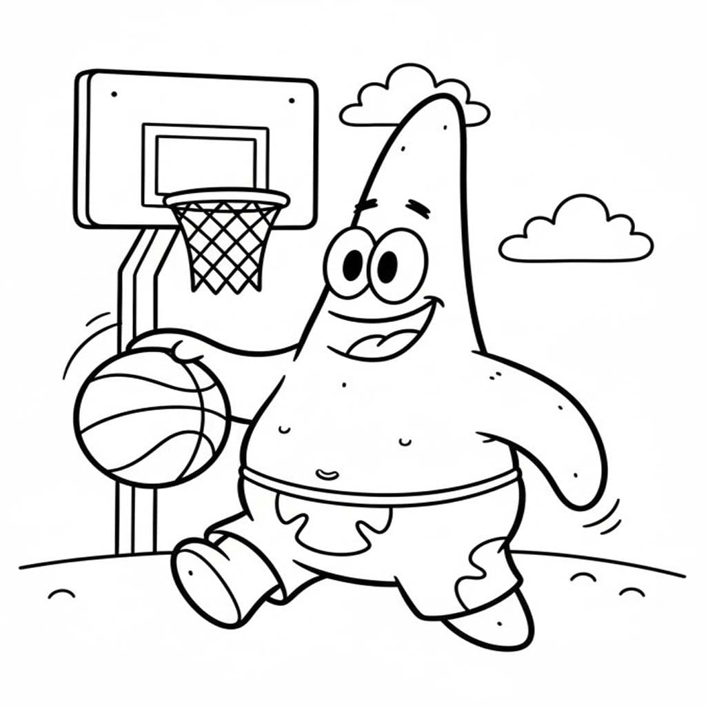 Fise de colorat cu Desenează Patrick Star la copii