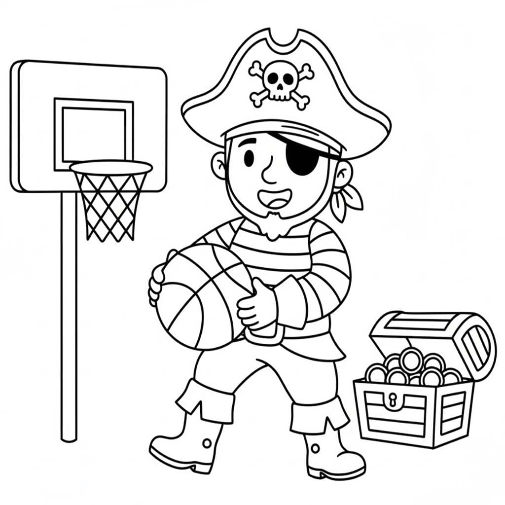 Fise de colorat cu Desenează Piraţi imprimabil pentru copii