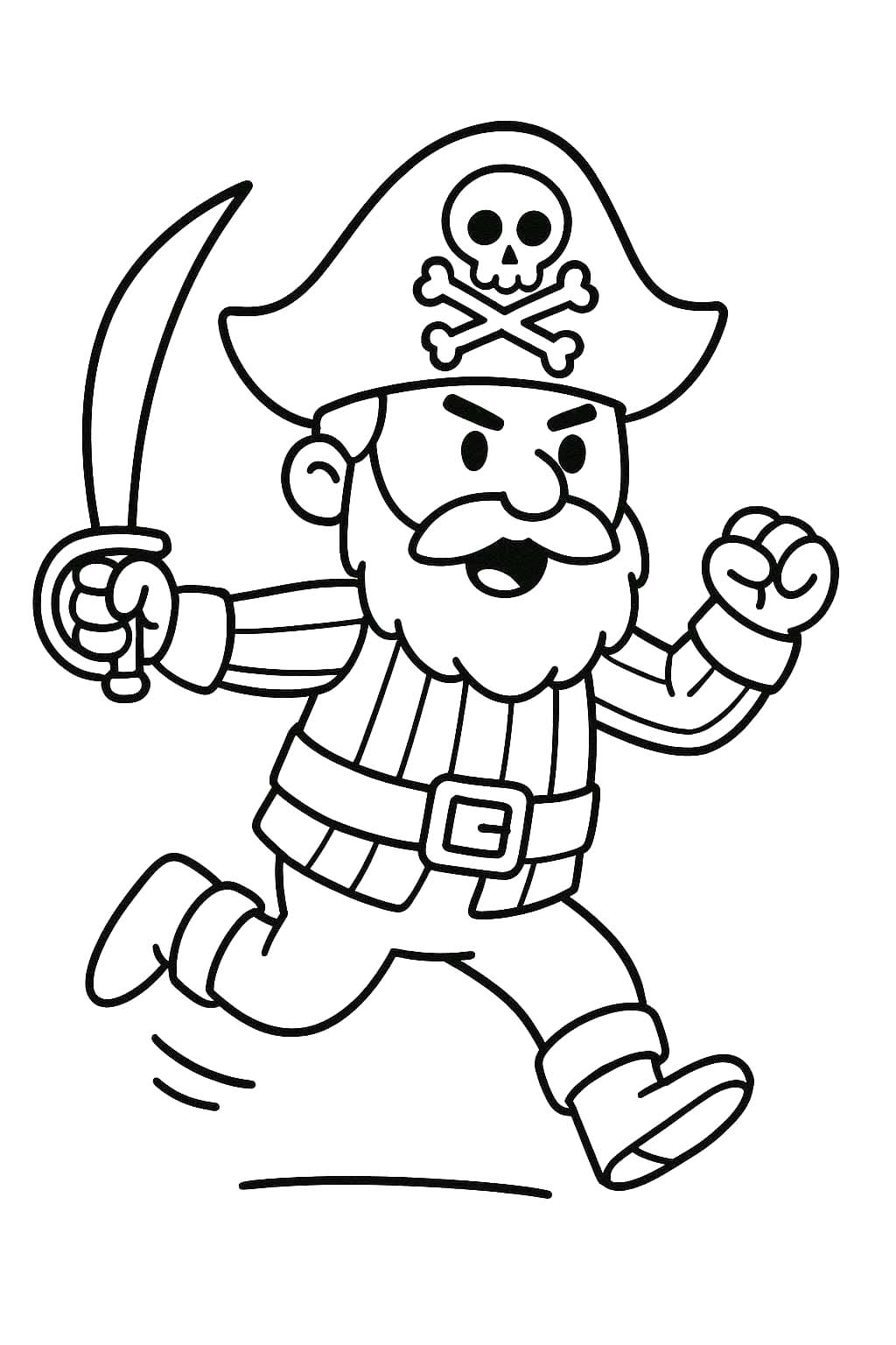 Fise de colorat cu Desenează Piraţi imprimabil simplu