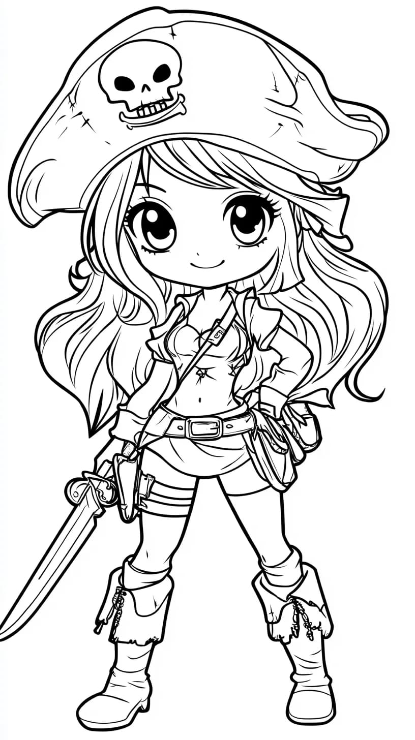 Fise de colorat cu Desenează Piraţi imprimabil uşor