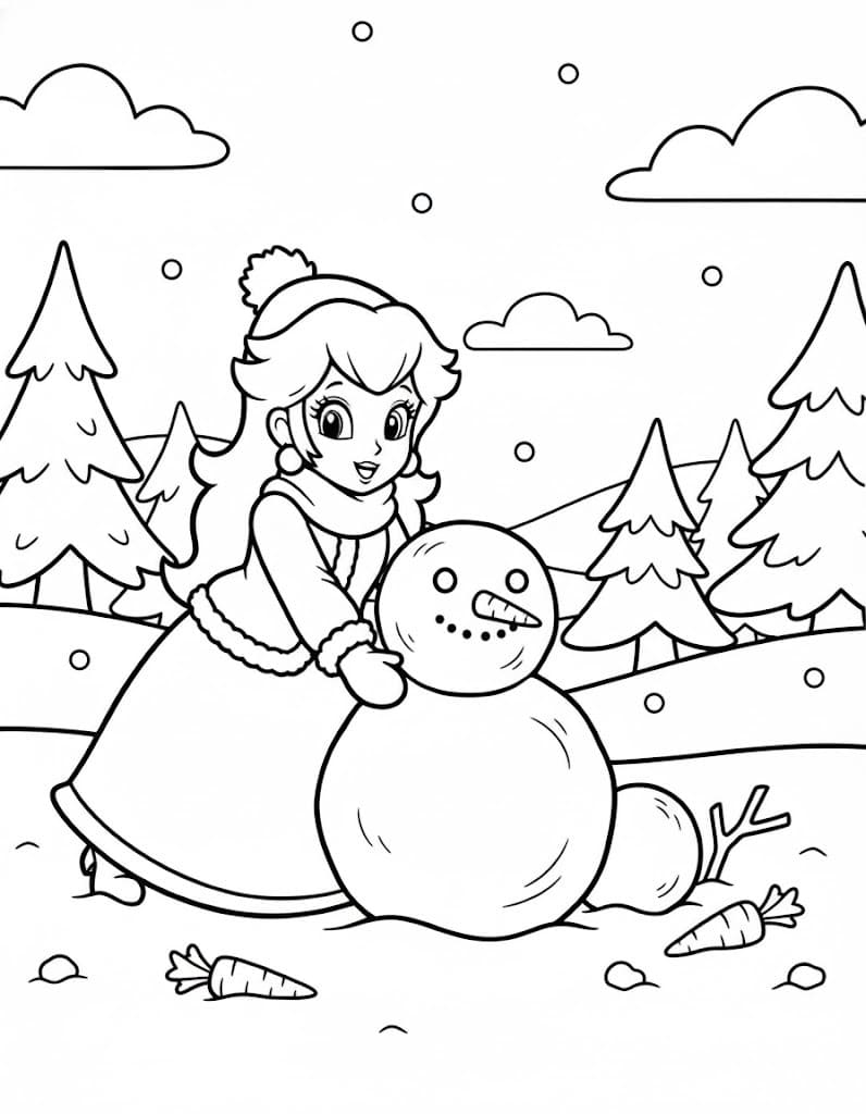 Fise de colorat cu Desenează Princesse Daisy gratuit bazic