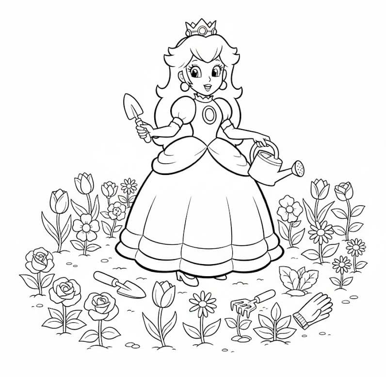 Fise de colorat cu Desenează Princesse Daisy gratuit