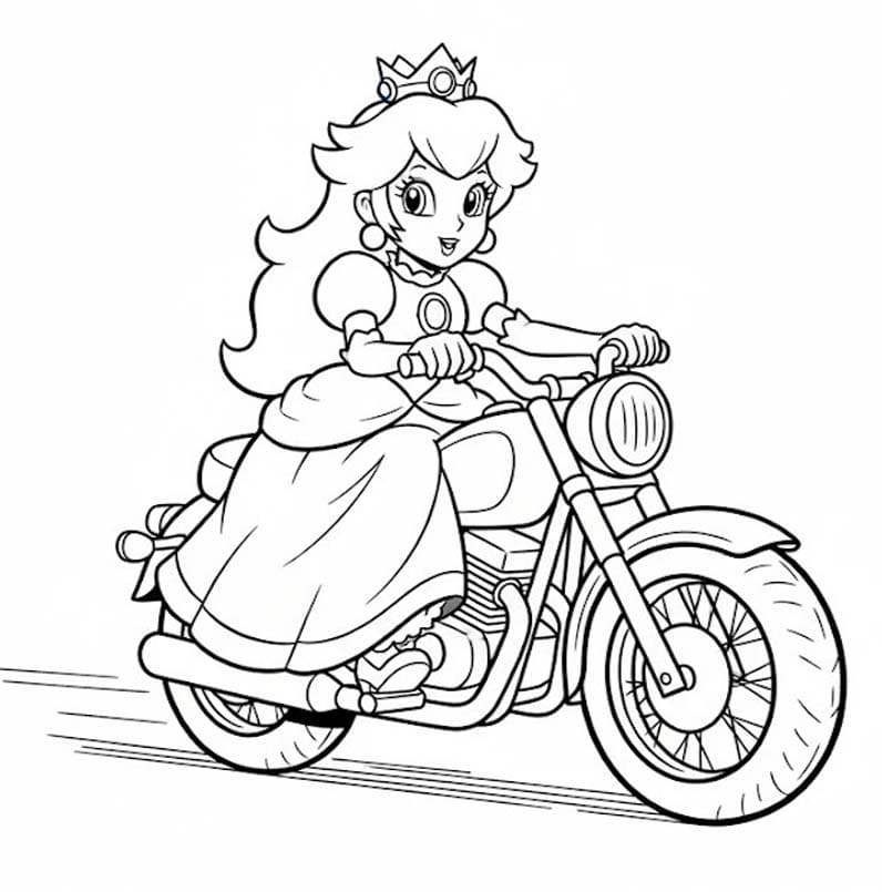 Fise de colorat cu Desenează Princesse Daisy imprimabil bazic