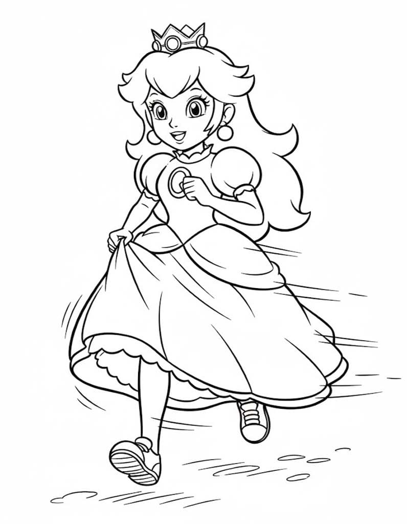 Fise de colorat cu Desenează Princesse Daisy imprimabil gratuit bazic