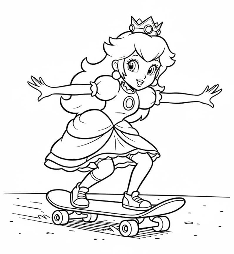 Fise de colorat cu Desenează Princesse Daisy