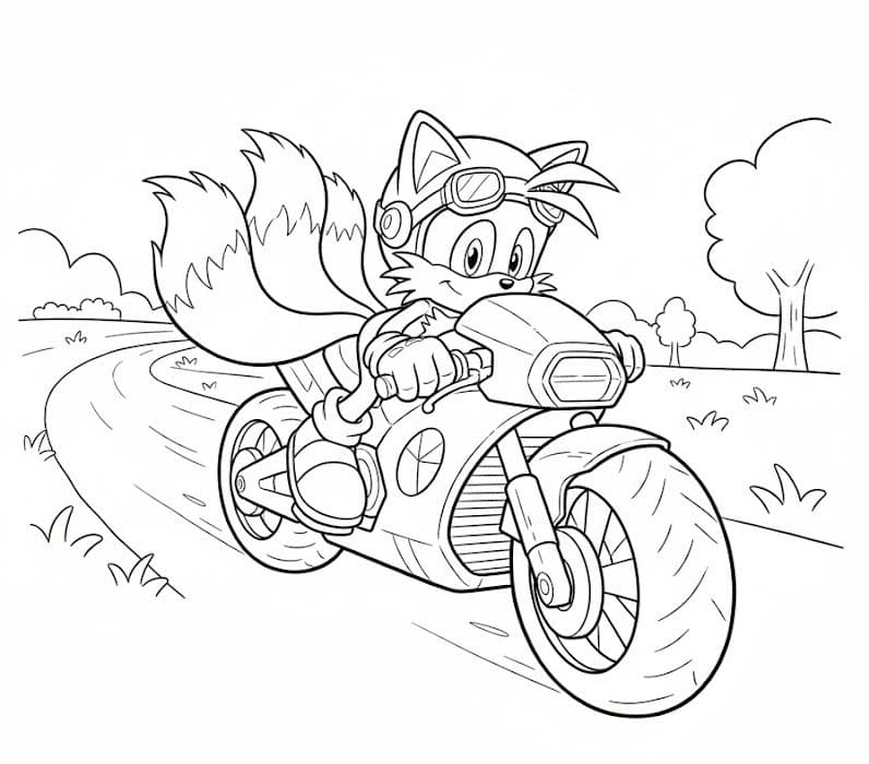 Fise de colorat cu Desenează Tails gratuit bazic