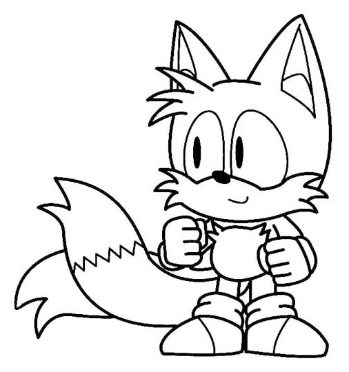 Fise de colorat cu Desenează Tails imprimabil gratuit simplu