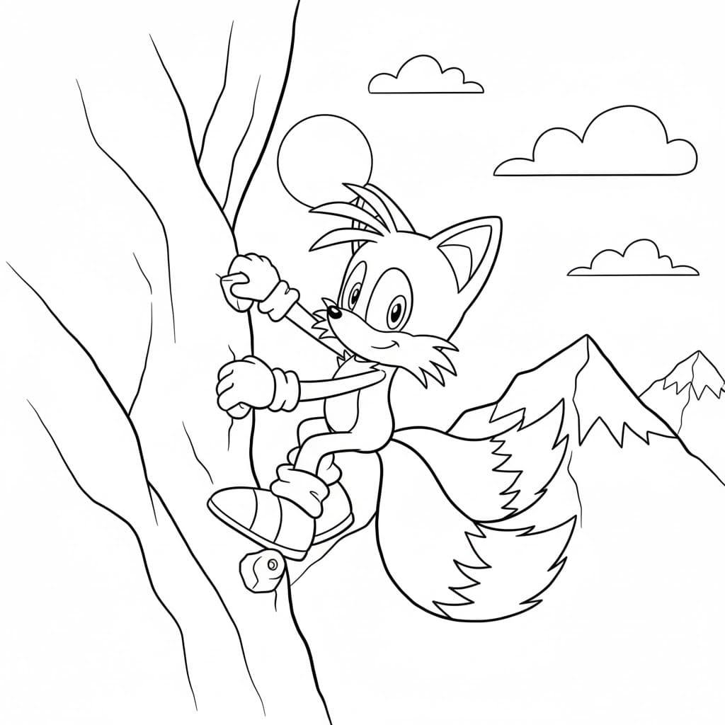 Fise de colorat cu Desenează Tails imprimabil gratuit