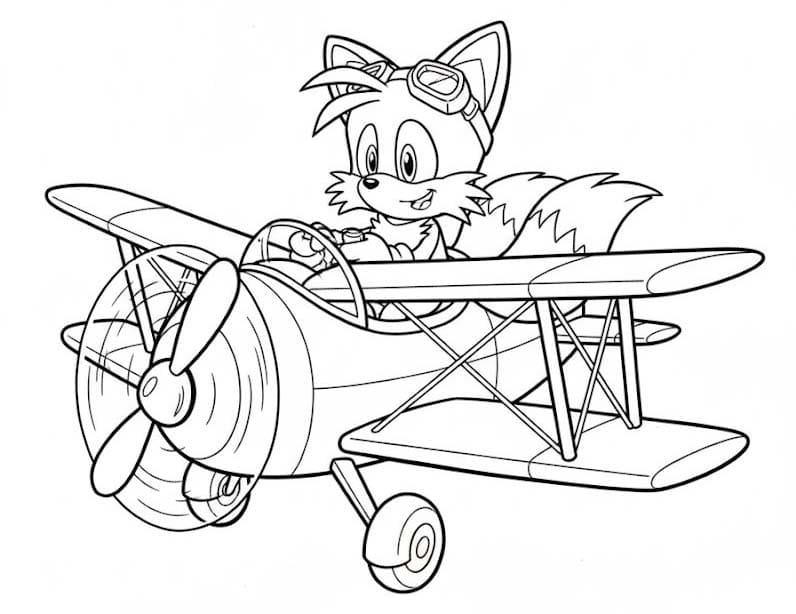 Fise de colorat cu Desenează Tails imprimabil pentru copii