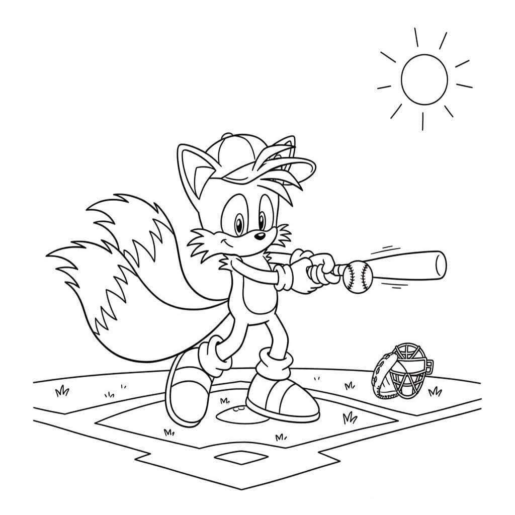 Fise de colorat cu Desenează Tails imprimabil