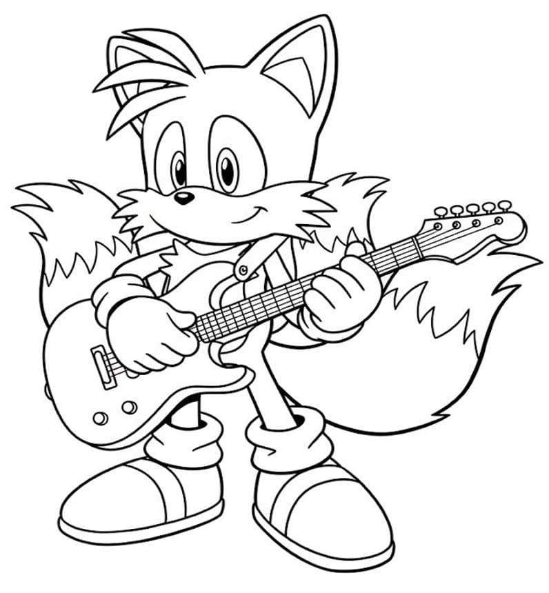 Fise de colorat cu Desenează Tails la copii