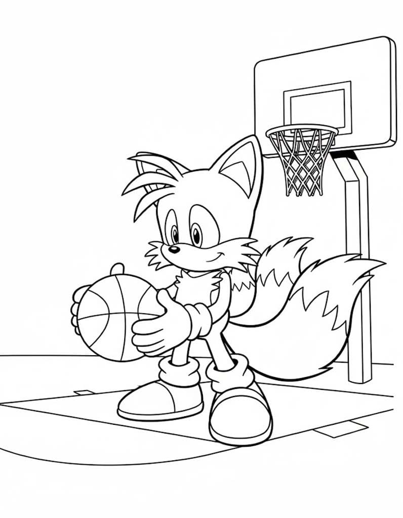 Fise de colorat cu Desenează Tails uşor