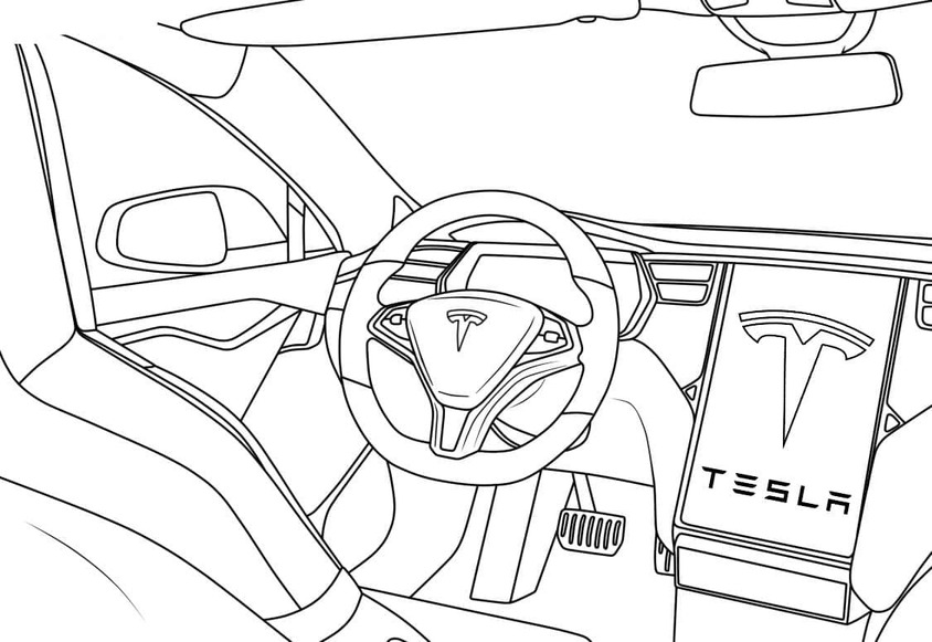 Fise de colorat cu Desenează Tesla gratuit uşor