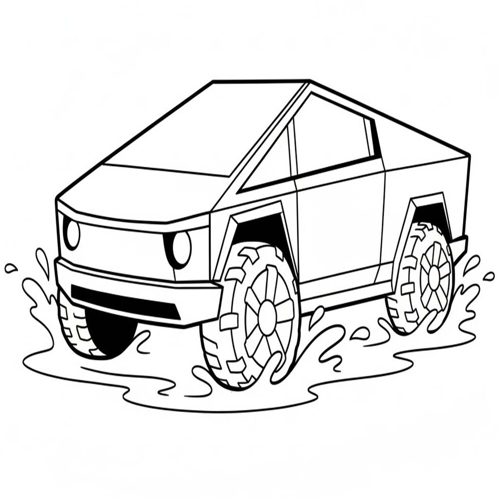 Fise de colorat cu Desenează Tesla imprimabil bazic