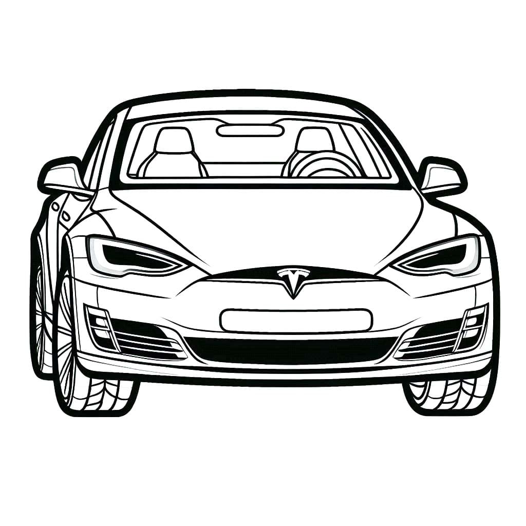 Fise de colorat cu Desenează Tesla imprimabil gratuit simplu