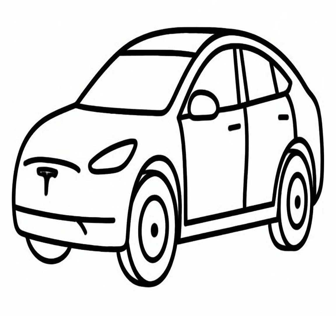 Fise de colorat cu Desenează Tesla imprimabil gratuit uşor