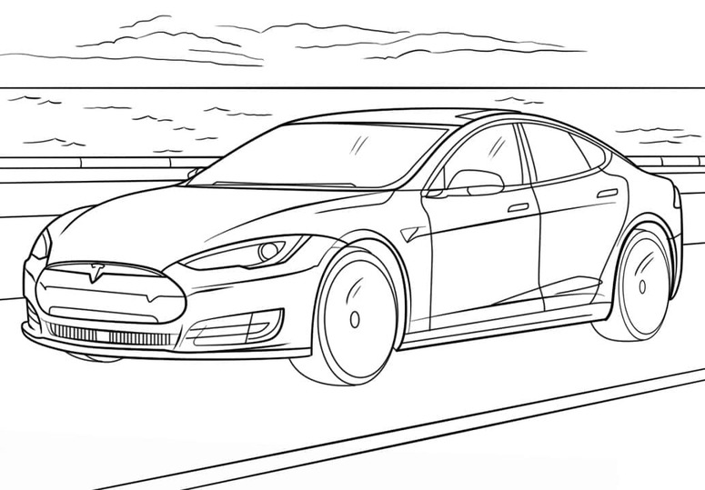 Fise de colorat cu Desenează Tesla imprimabil uşor