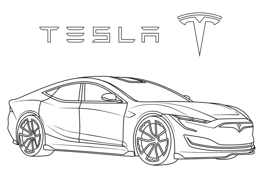 Fise de colorat cu Desenează Tesla imprimabil