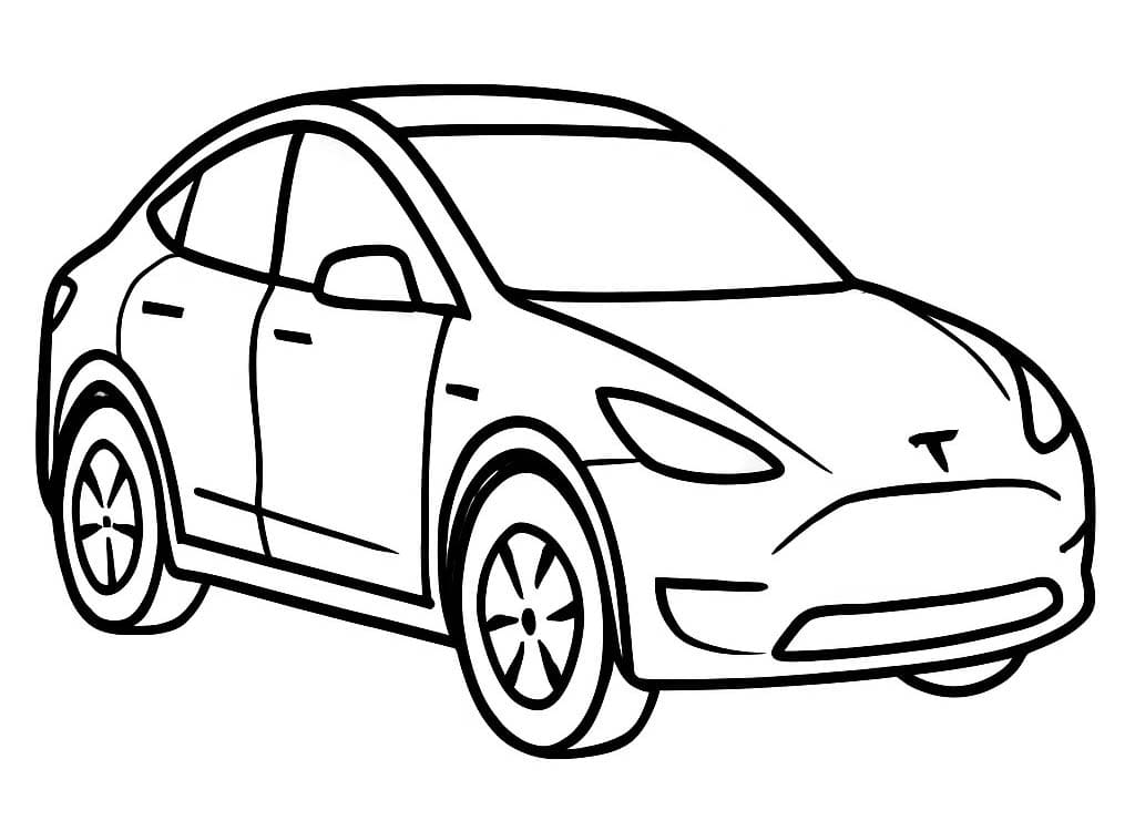 Fise de colorat cu Desenează Tesla uşor la copii