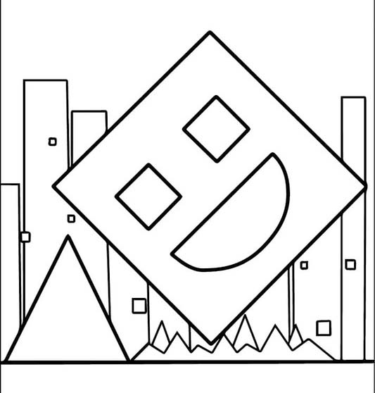 Fise de colorat cu Geometry Dash imprimabil gratuit bazic