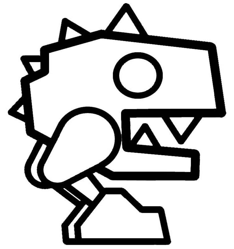 Fise de colorat cu Geometry Dash imprimabil gratuit simplu