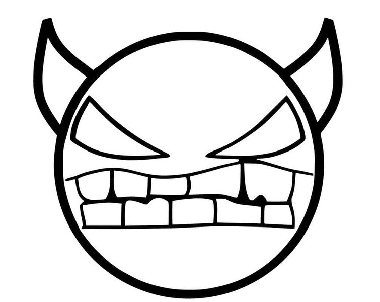 Fise de colorat cu Geometry Dash imprimabil uşor