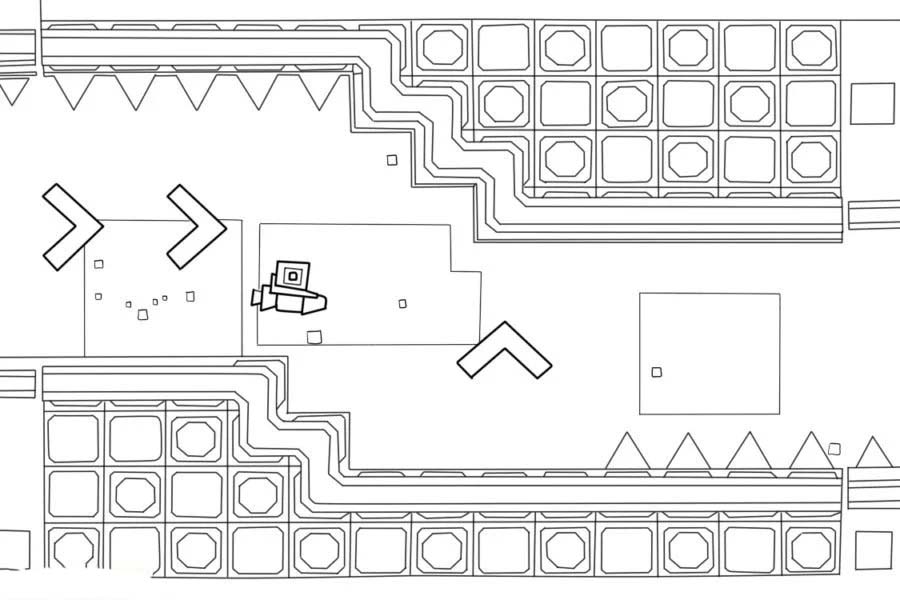 Fise de colorat cu Geometry Dash pentru copii