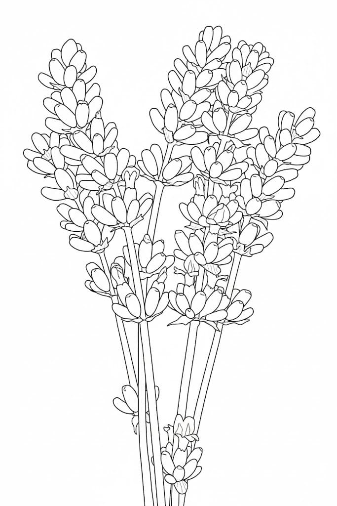 Fise de colorat cu Lavandă gratuit pentru copii