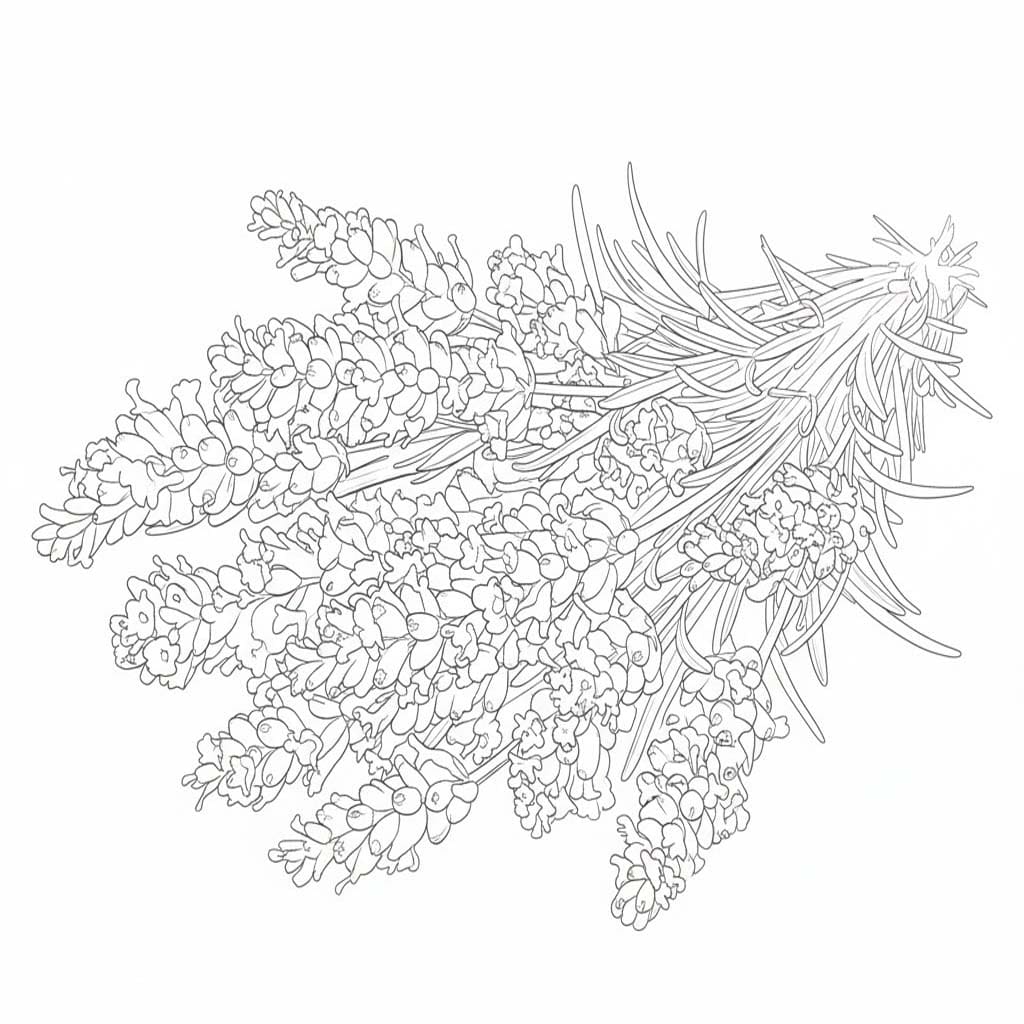 Fise de colorat cu Lavandă imprimabil pentru copii