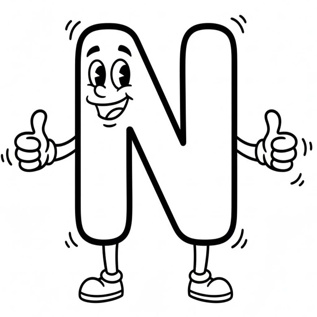 Fise de colorat cu Litera N imprimabil