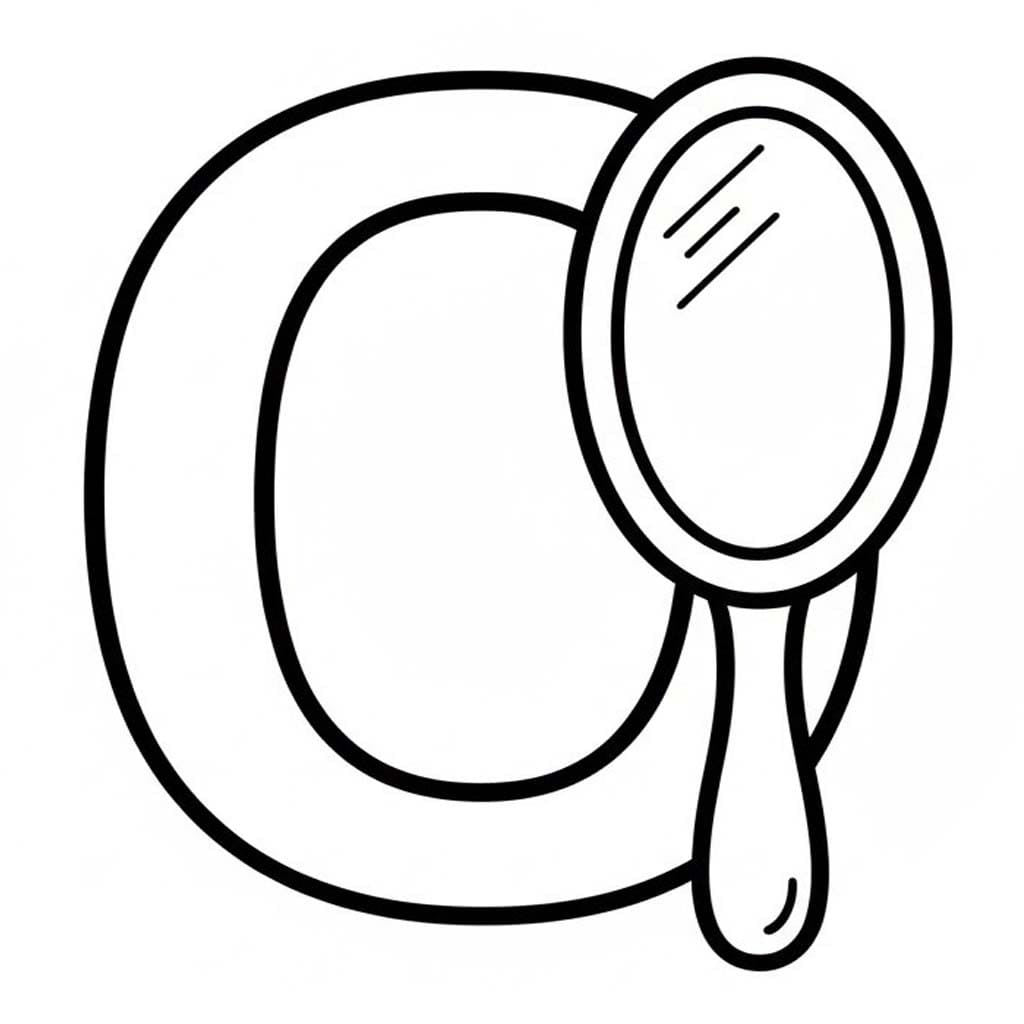 Fise de colorat cu Litera O este pentru Oglindă