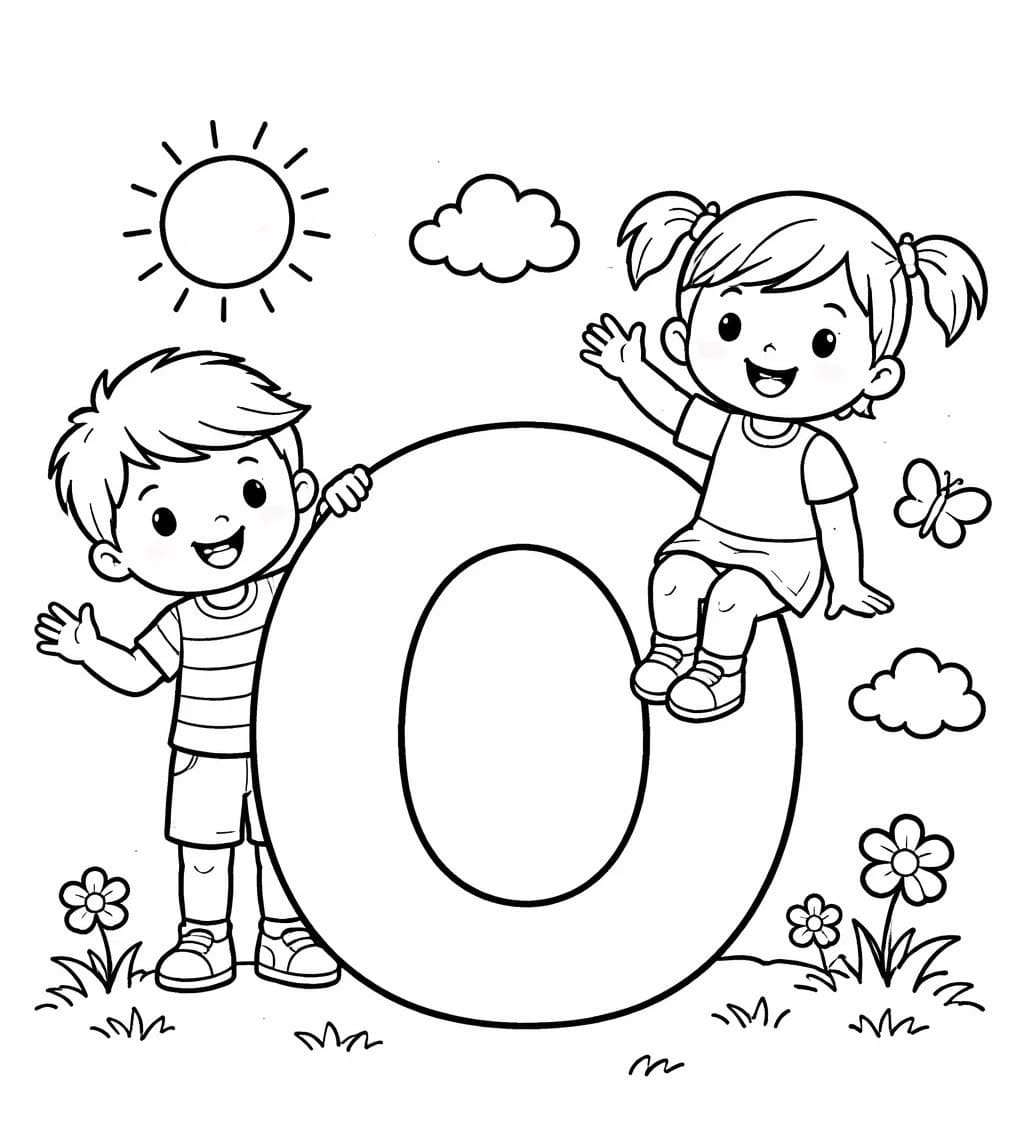 Fise de colorat cu Litera O imprimabil uşor