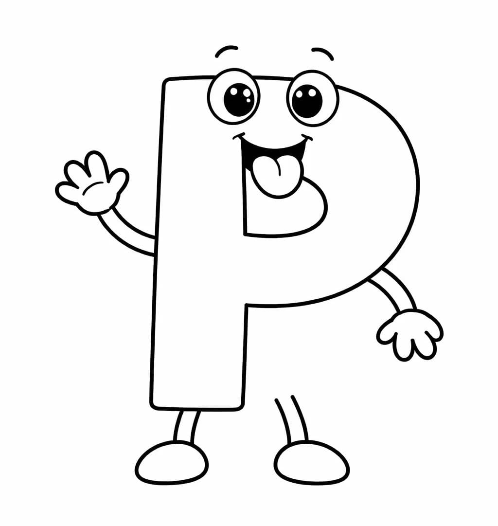 Fise de colorat cu Litera P bazic la copii