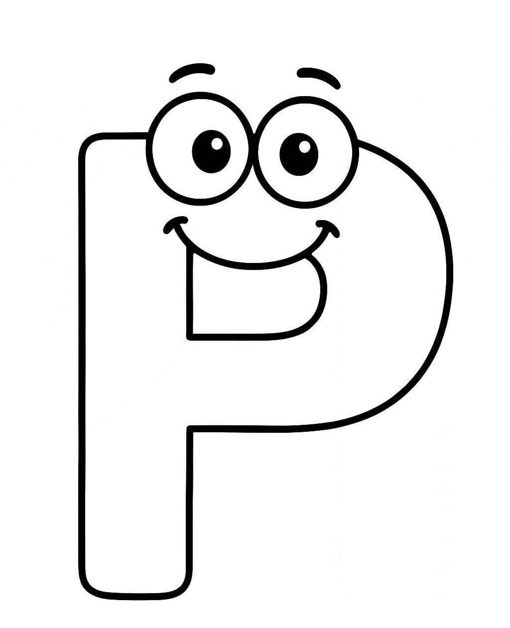 Fise de colorat cu Litera P drăguţ