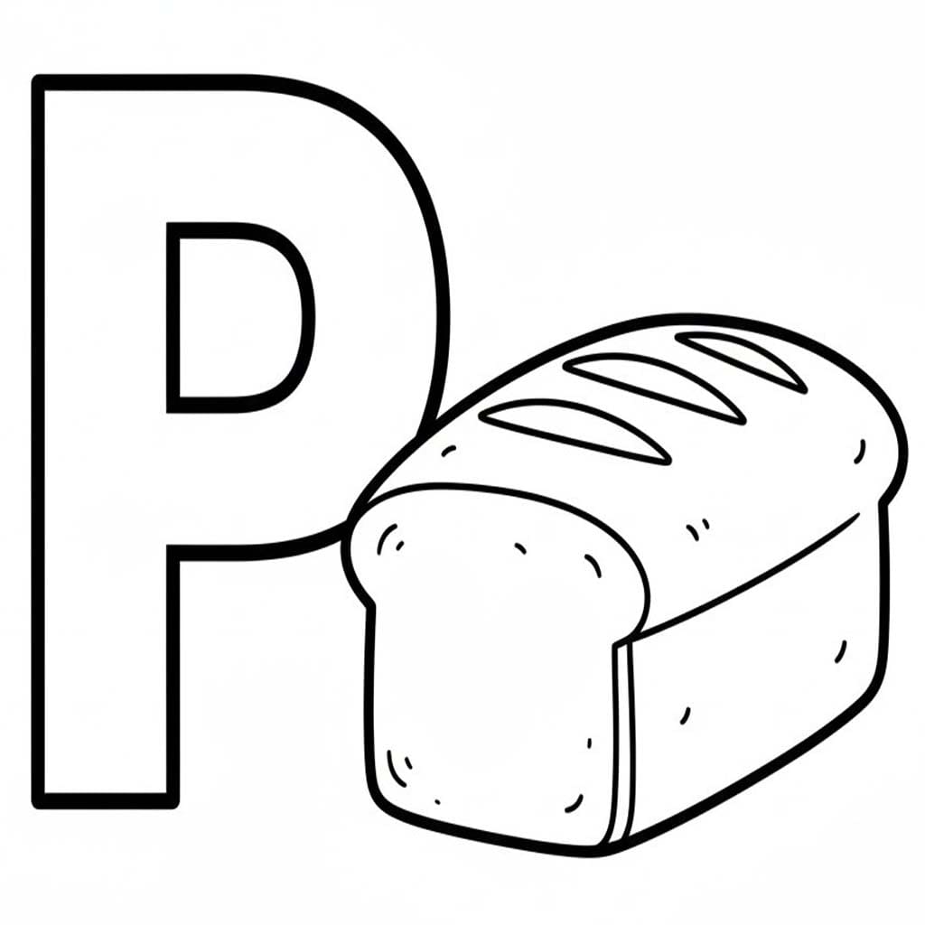 Fise de colorat cu Litera P este pentru Pâine